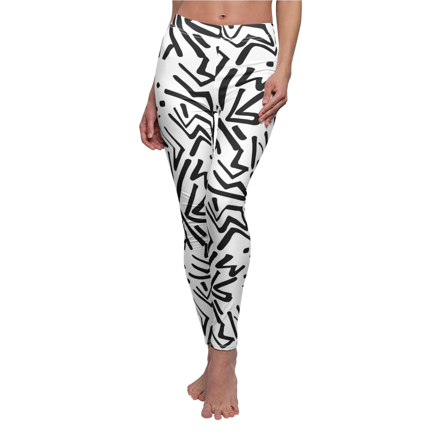 Graphic Doodle Print Women's Casual Leggings