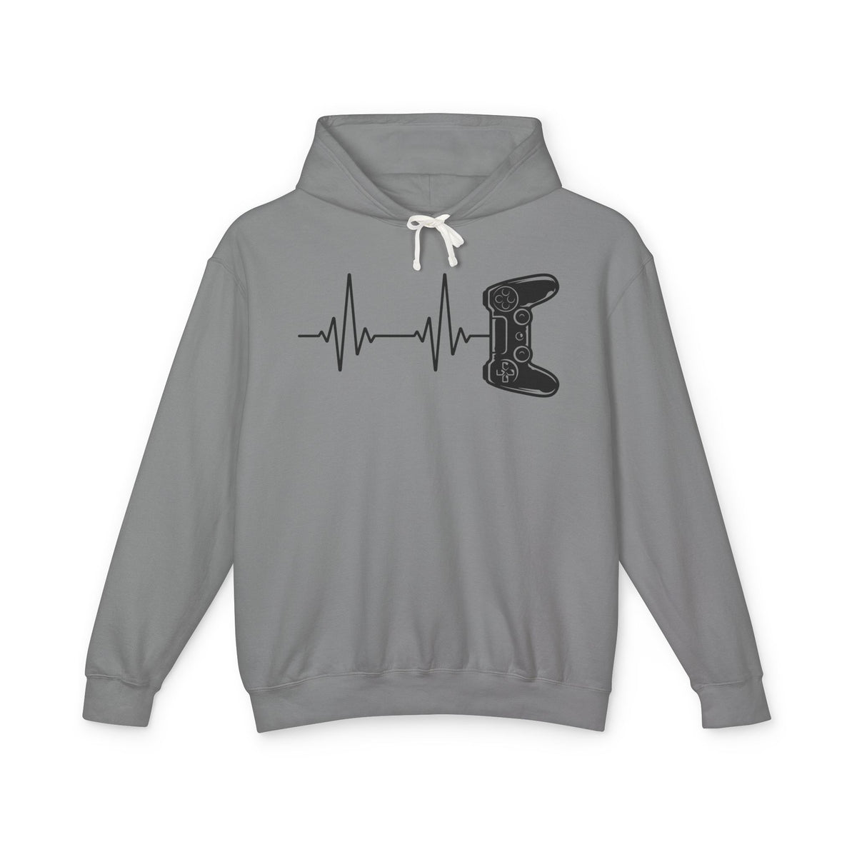 Video Game Controller ECG Lightweight Hooded Sweatshirt