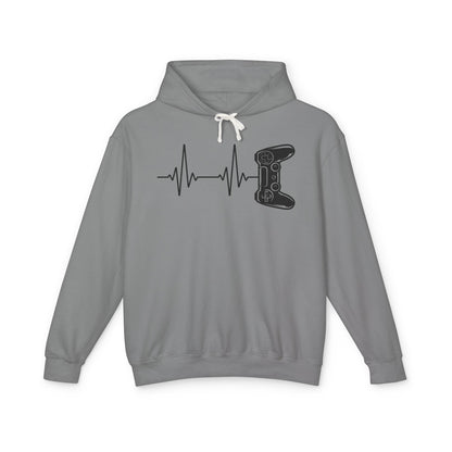 Video Game Controller ECG Lightweight Hooded Sweatshirt