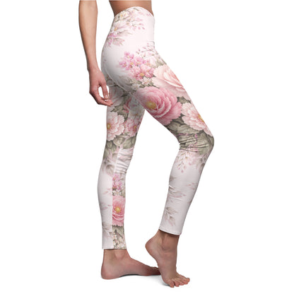 Pink Vintage Garden Women's Casual Leggings
