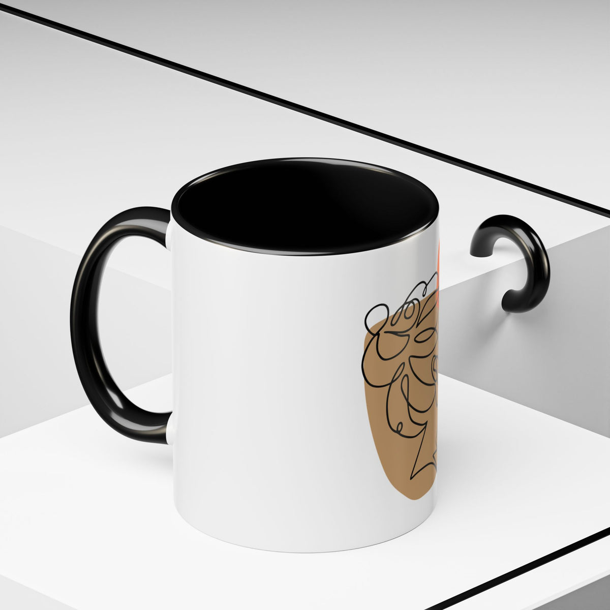 Abstract Line Art Woman Accent 110z Mug