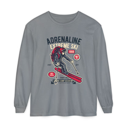 Adrenaline Extreme Ski Garment-Dyed Long Sleeve T-Shirt