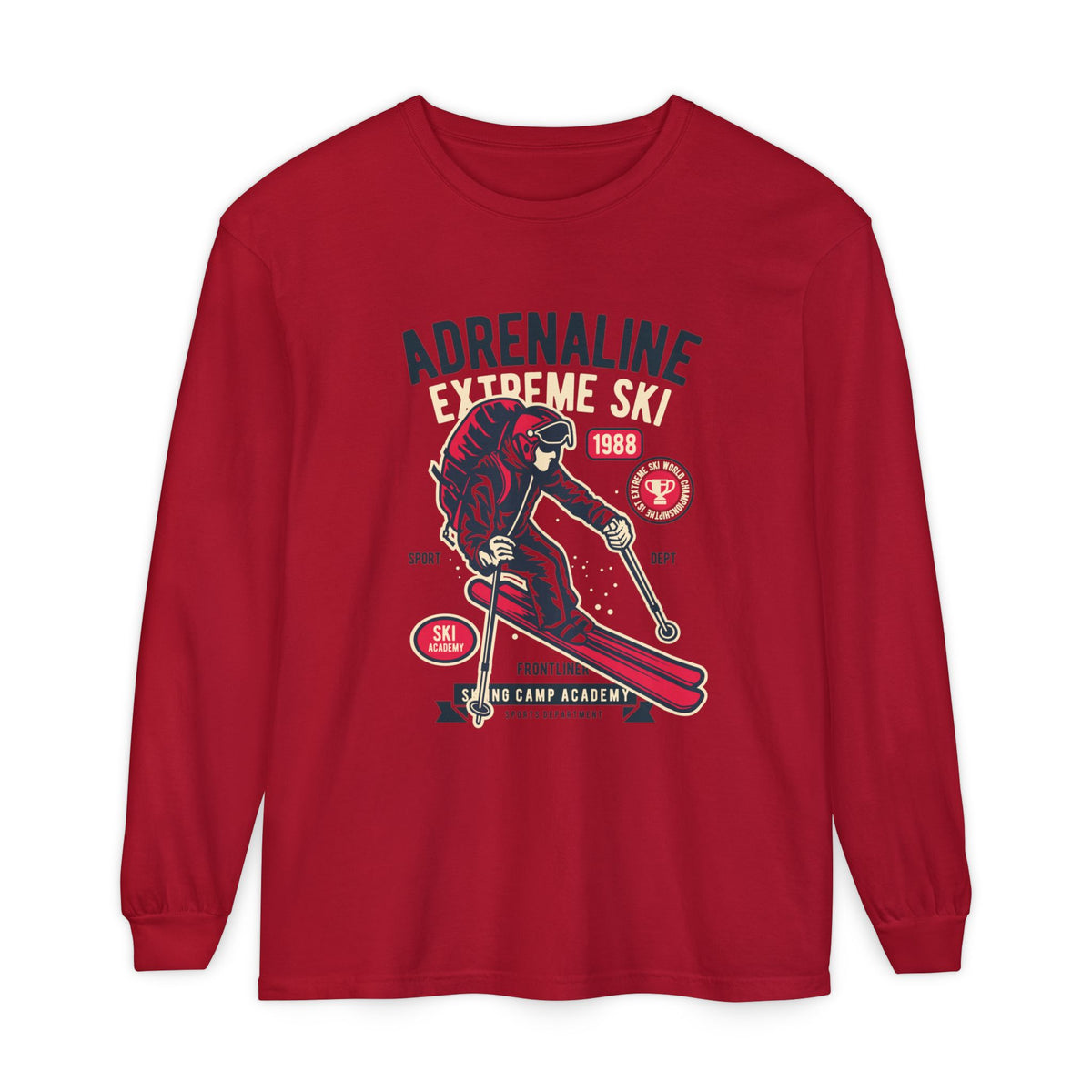 Adrenaline Extreme Ski Garment-Dyed Long Sleeve T-Shirt