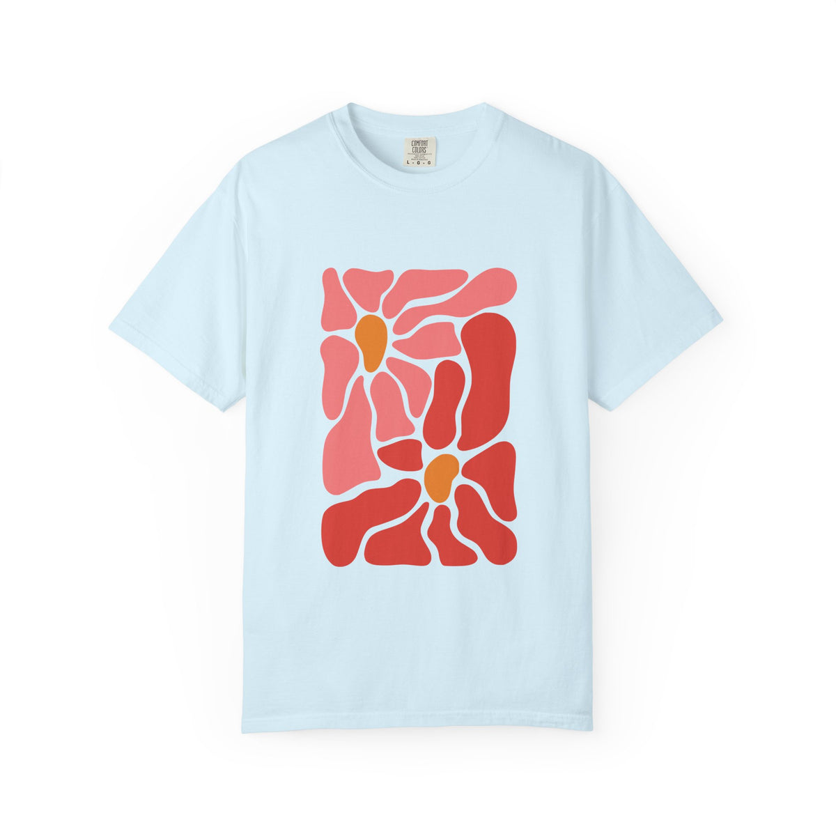 Pink Retro Flower Graphic Garment-Dyed Women's T-Shirt