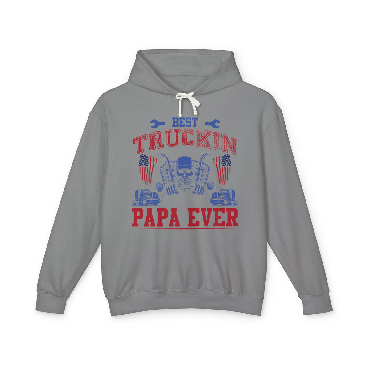 Best Truckin Papa Ever Lightweight Hooded Sweatshirt