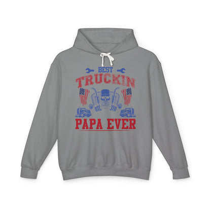 Best Truckin Papa Ever Lightweight Hooded Sweatshirt