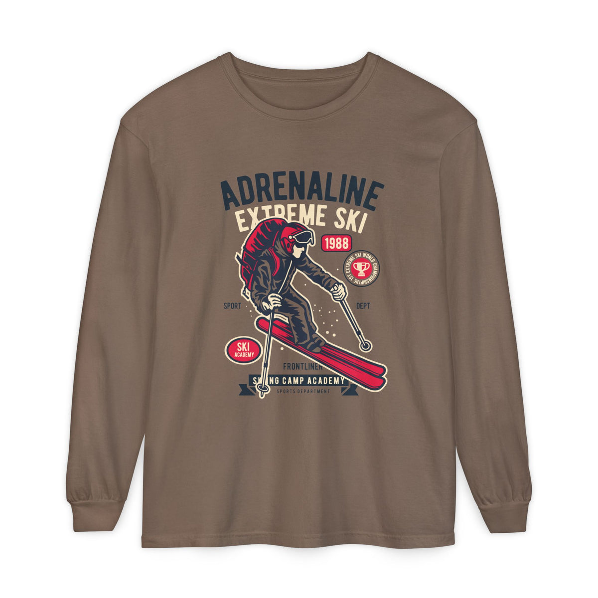 Adrenaline Extreme Ski Garment-Dyed Long Sleeve T-Shirt
