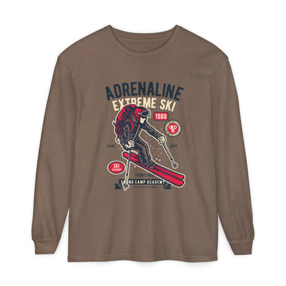 Adrenaline Extreme Ski Garment-Dyed Long Sleeve T-Shirt