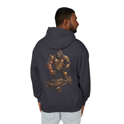 Steampunk Gorilla Skateboard Lightweight Hooded Sweatshirt