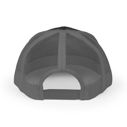 Black Snapback Trucker Cap with Vintage Skull Graphic