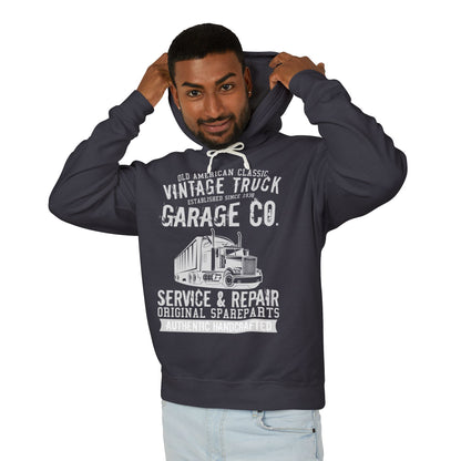 Old American Classic Vintage Truck Garage Co. Lightweight Hooded Sweatshirt