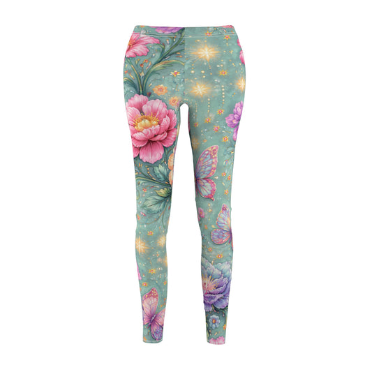 Floral Butterfly Women's Casual Leggings