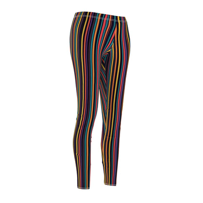 Vertical Rainbow Stripe Women's Casual Leggings