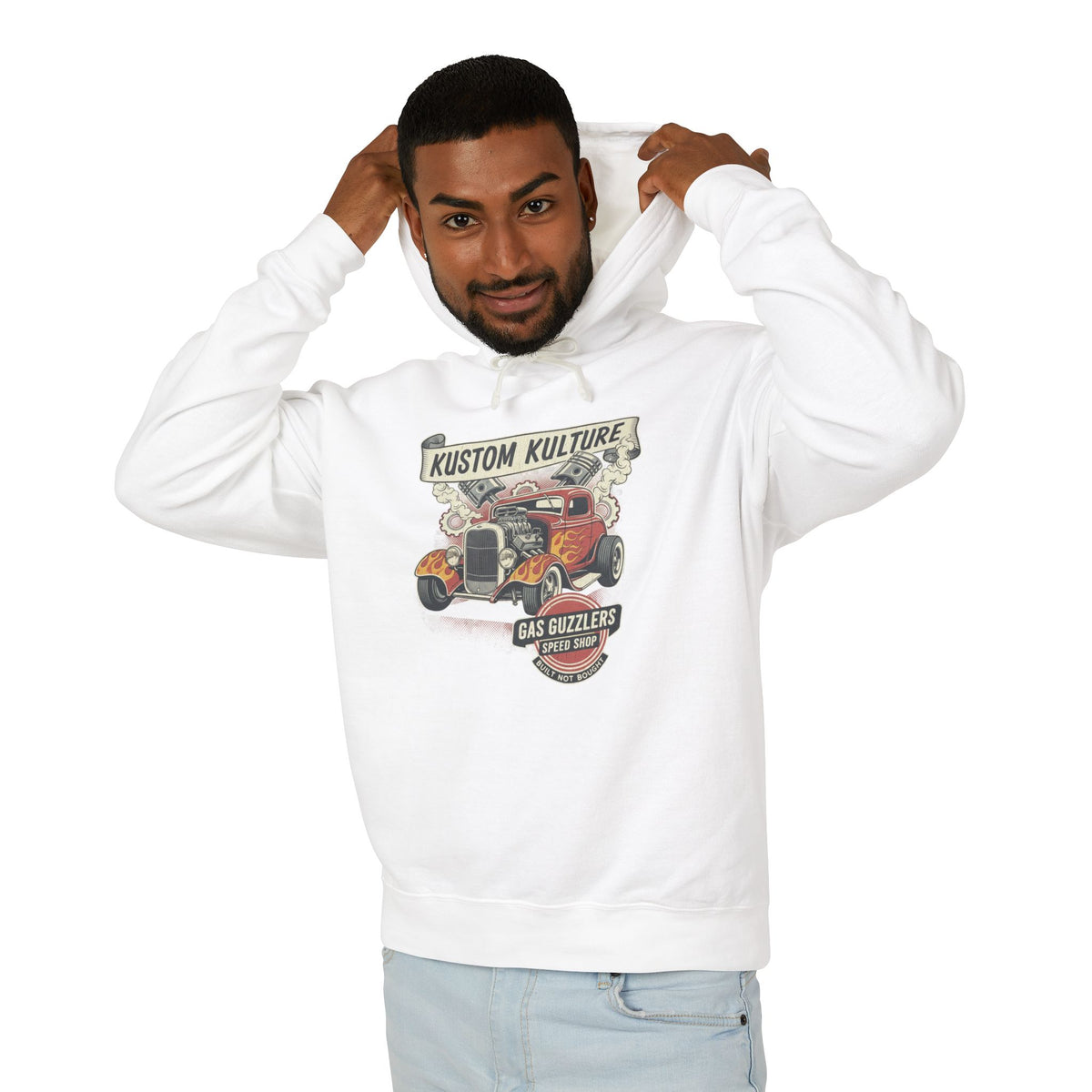 Kustom Kulture Gas Guzzlers Lightweight Hooded Sweatshirt