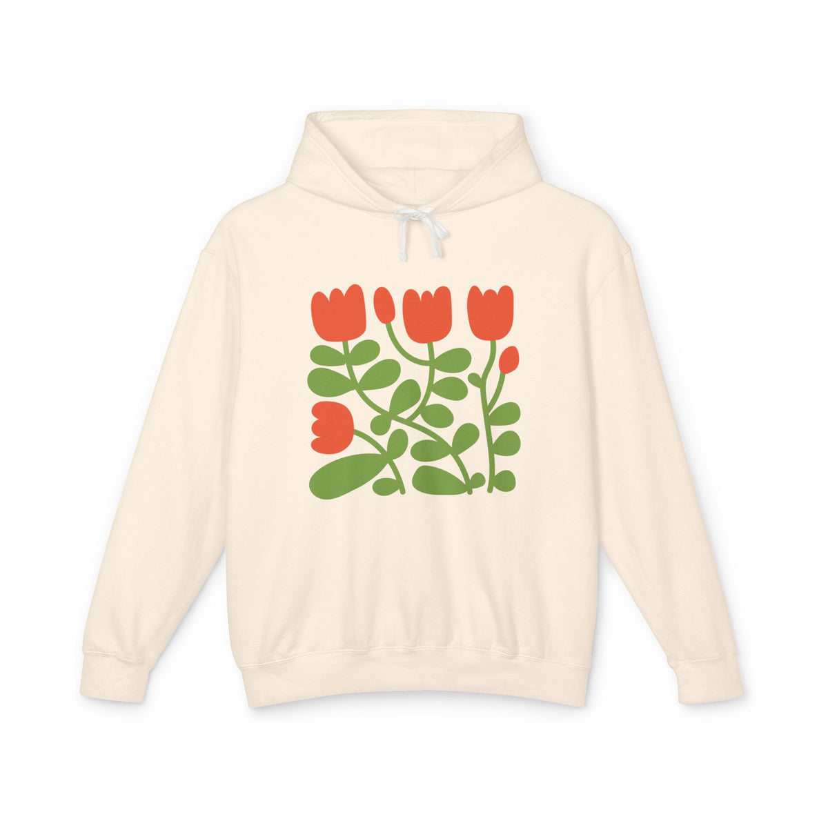 Floral Tulip Lightweight Women's Hooded Sweatshirt