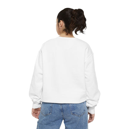 Floral Retro Block Print Garment-Dyed Women's Sweatshirt