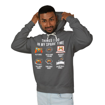 "Things I Do In My Spare Time" Lightweight Hooded Sweatshirt