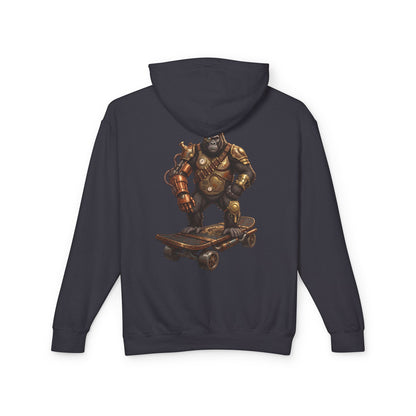 Steampunk Gorilla Skateboard Lightweight Hooded Sweatshirt