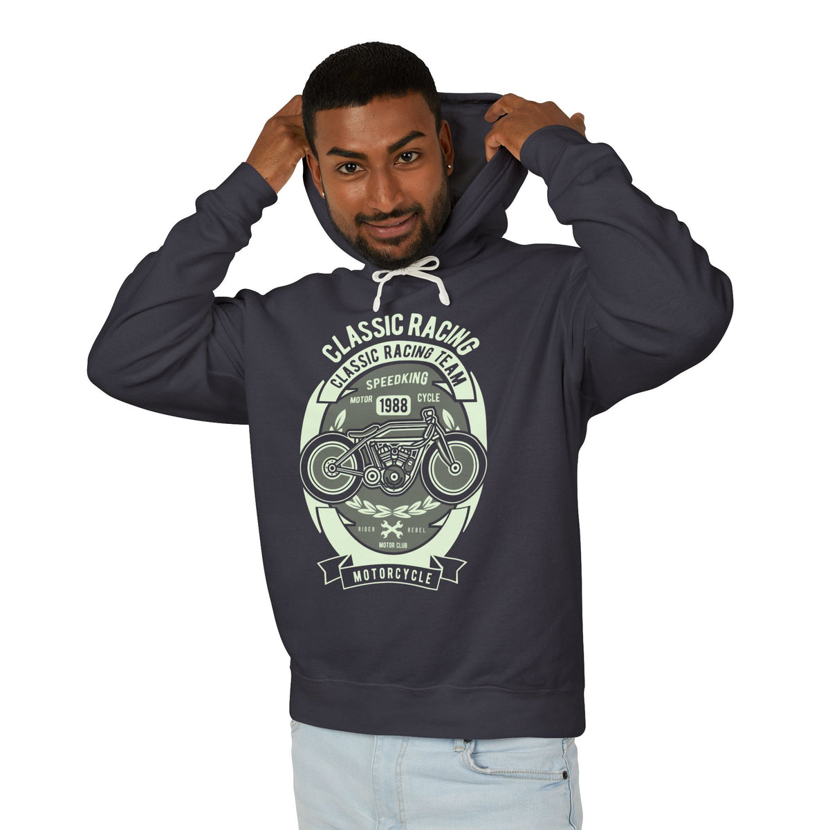 Classic Racing Motorcycle Lightweight Hooded Sweatshirt