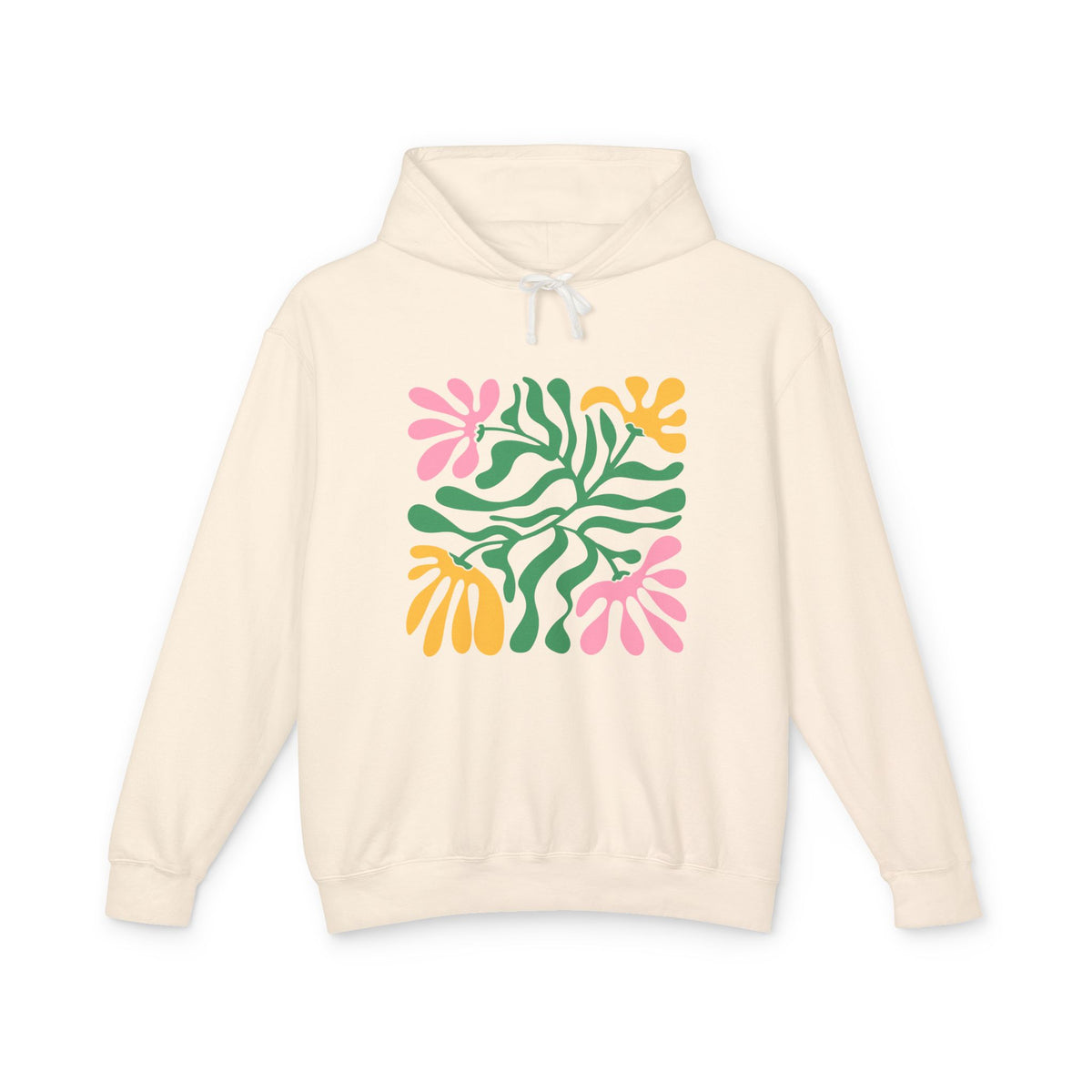Floral Cutout Abstract Lightweight Women's Hooded Sweatshirt