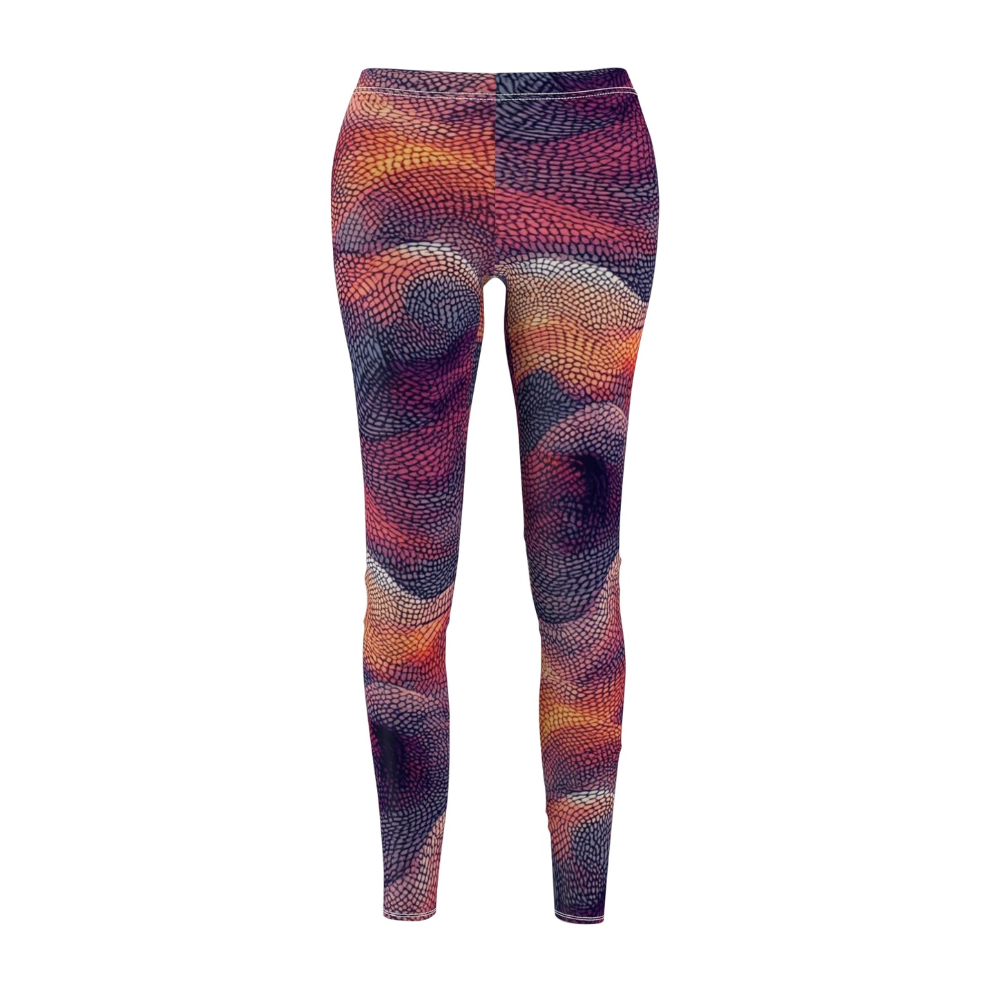 Abstract Sunset Waves Women's Casual Leggings