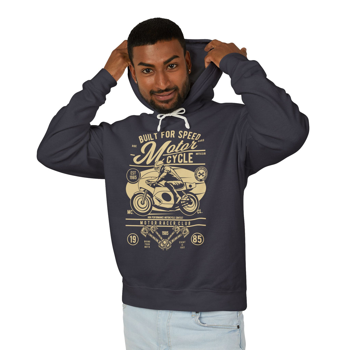 "Built for Speed" Vintage Racer Lightweight Hooded Sweatshirt