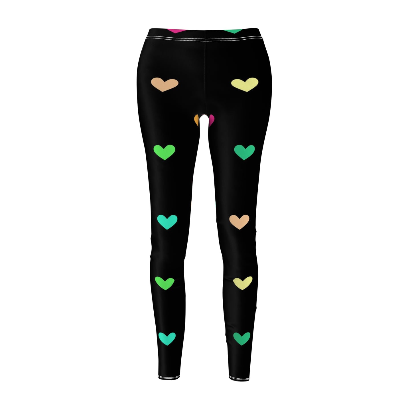 Black Heart Pattern Women's Casual Leggings