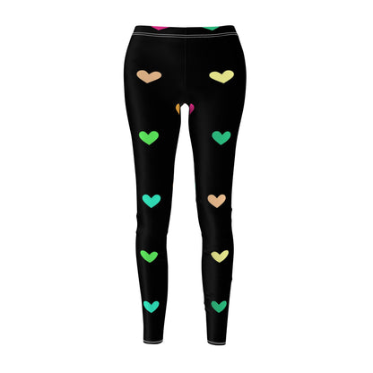 Black Heart Pattern Women's Casual Leggings