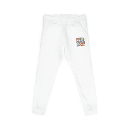 Retro Pink Daisy Graphic Embroidered Women's Fleece Sweatpants