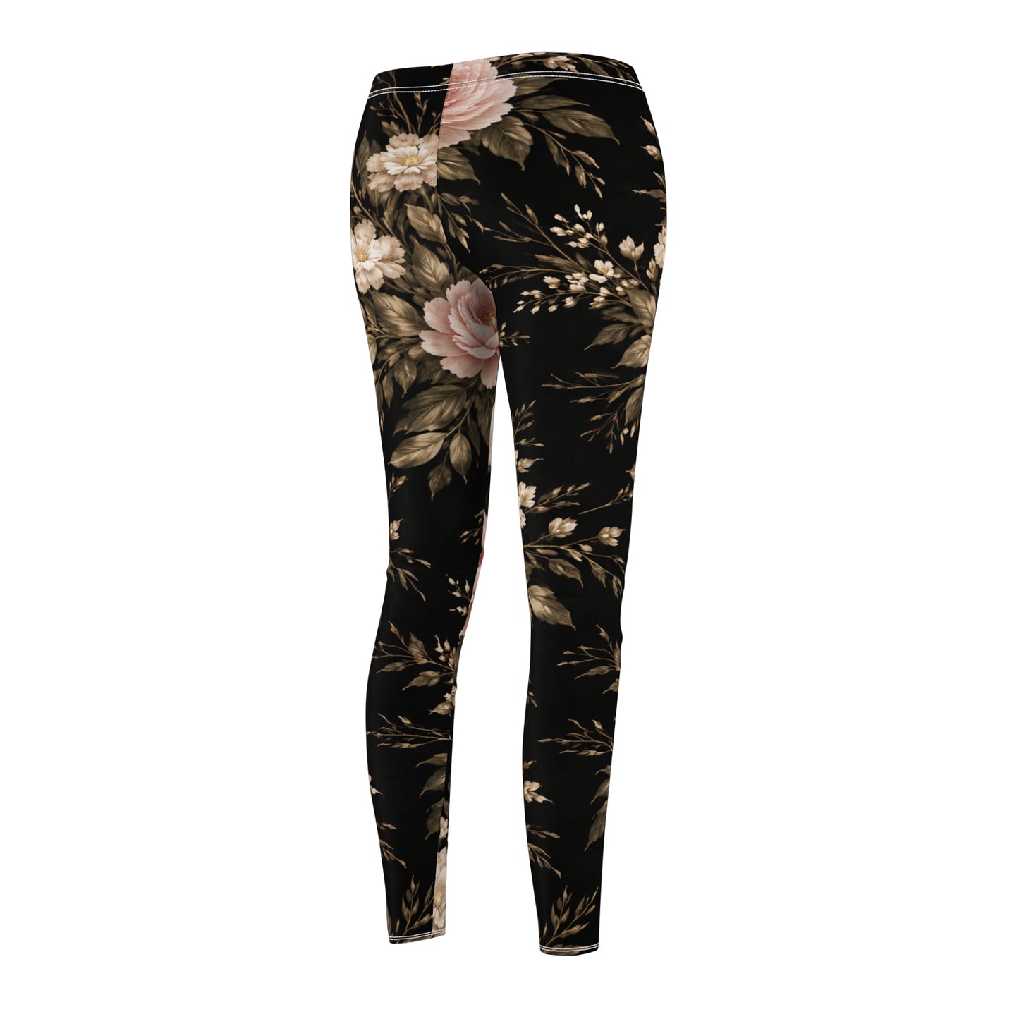 Floral Vintage Rose Women's Casual Leggings
