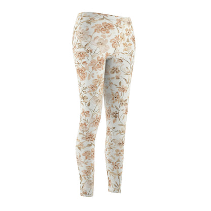 Floral Cream Toned Women's Leggings