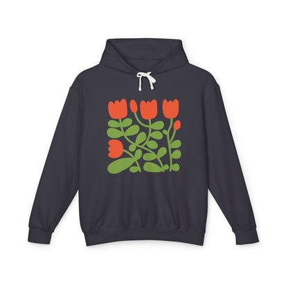 Floral Tulip Lightweight Women's Hooded Sweatshirt