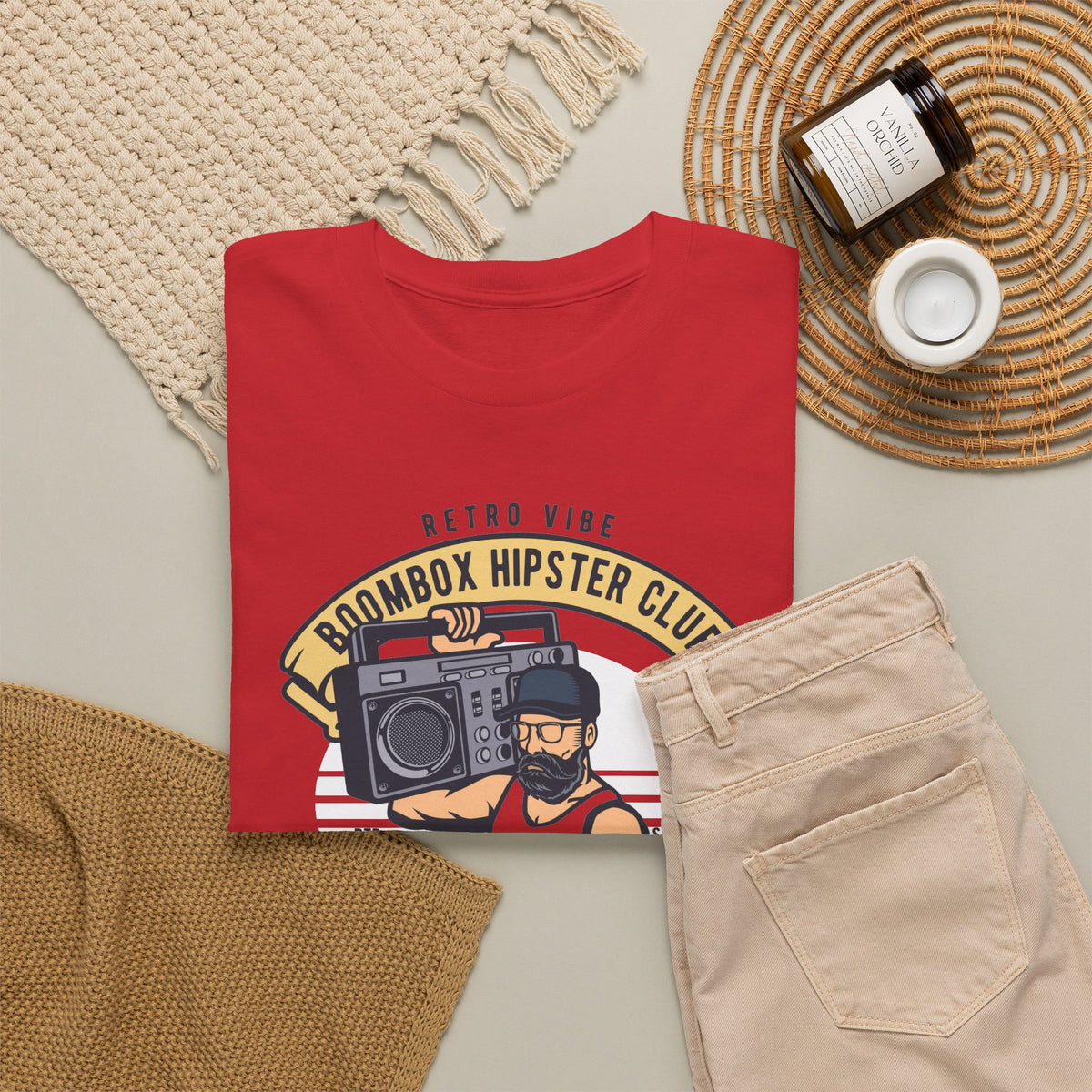 Retro Vibe Hipster Boombox Club T-Shirt
