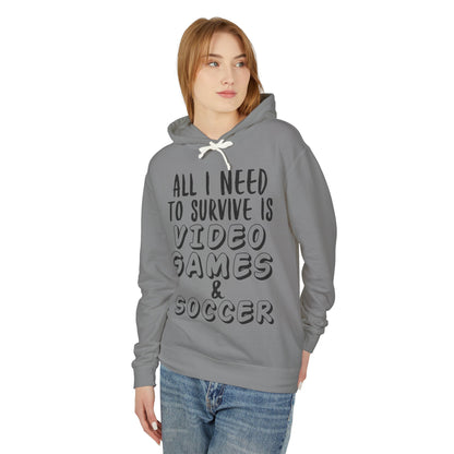 "All I Need To Survive" Casual Gamer Hooded Sweatshirt