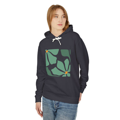Abstract Botanical Floral Lightweight Women's Hooded Sweatshirt