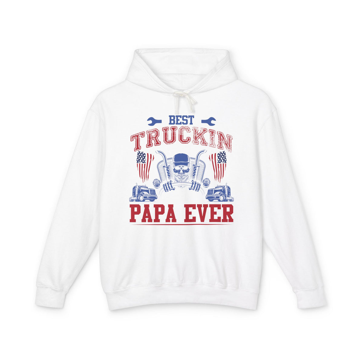 Best Truckin Papa Ever Lightweight Hooded Sweatshirt