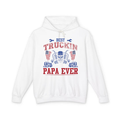 Best Truckin Papa Ever Lightweight Hooded Sweatshirt