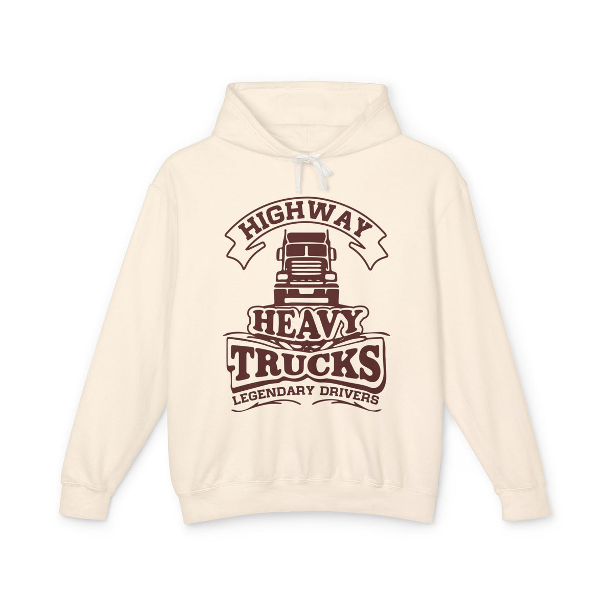 Highway Heavy Trucks Lightweight Hooded Sweatshirt