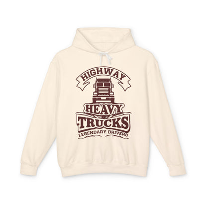Highway Heavy Trucks Lightweight Hooded Sweatshirt
