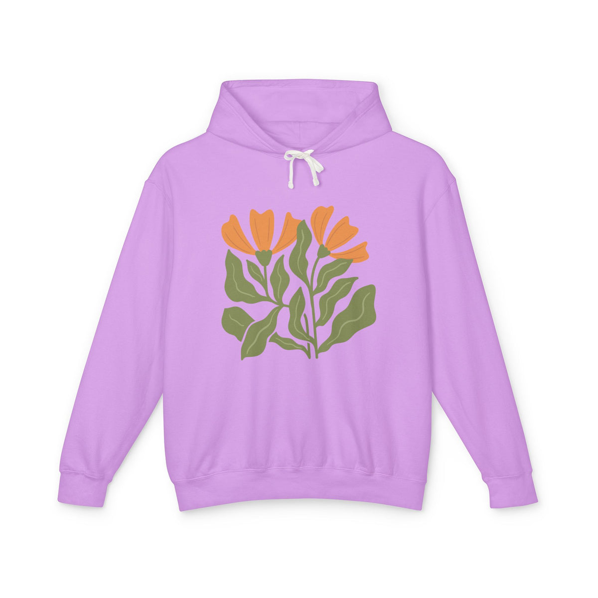 Botanical Tulip Flower Lightweight Women's Hooded Sweatshirt