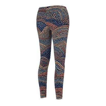 Abstract Sunset Knit Women's Casual Leggings