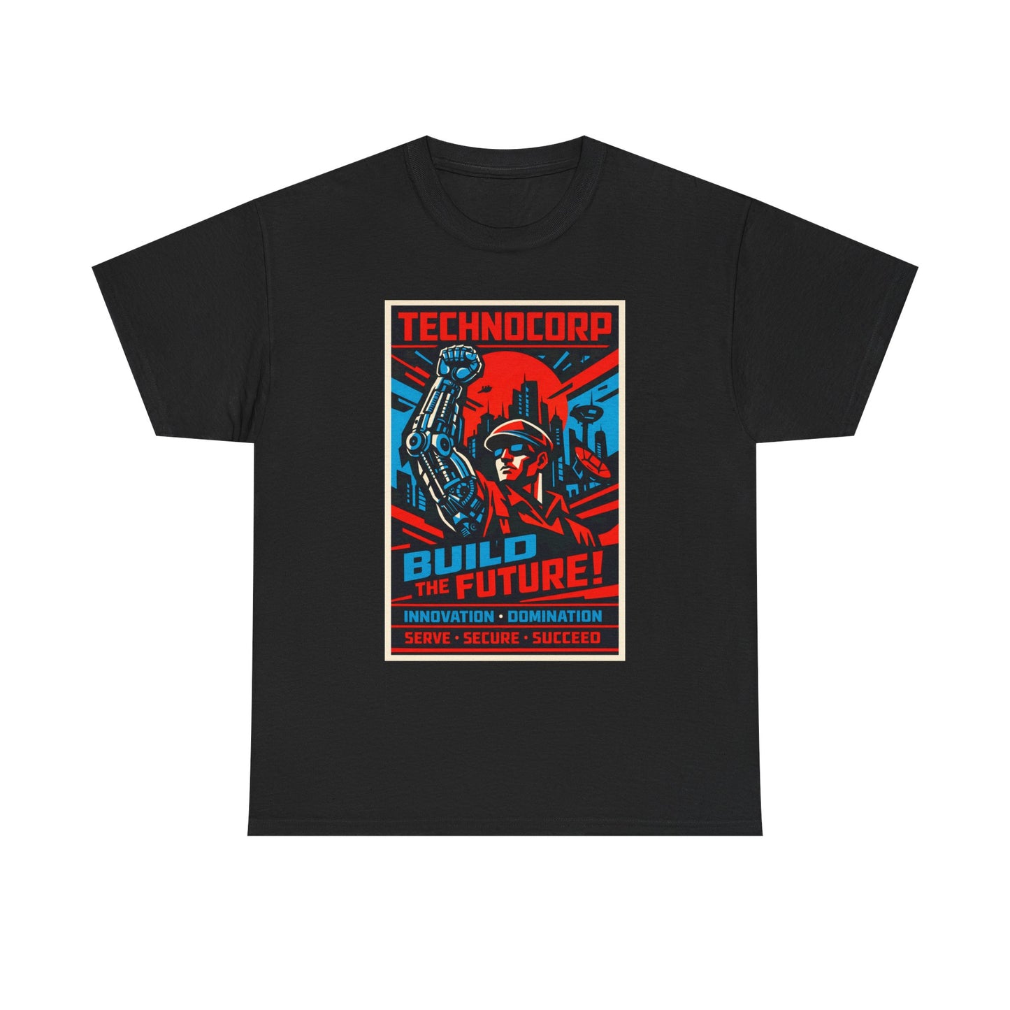 Cyberpunk TechnoCorp 'Build the Future' Men's T‑Shirt