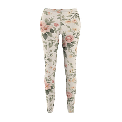 Floral Vintage Rose Women's Casual Leggings
