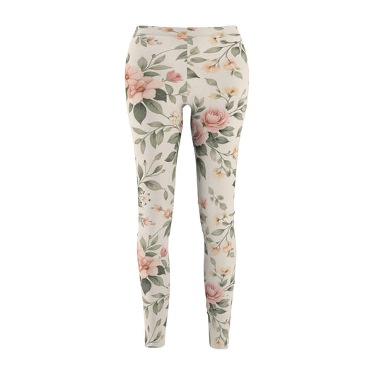 Floral Vintage Rose Women's Casual Leggings