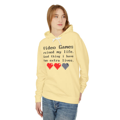 Video Games Ruined My Life Lightweight Women's Hooded Sweatshirt