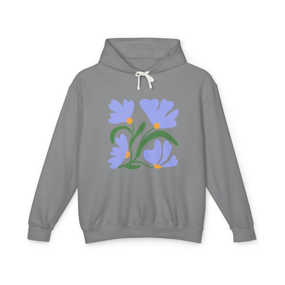 Lavender Tulip Graphic Lightweight Women's Hooded Sweatshirt