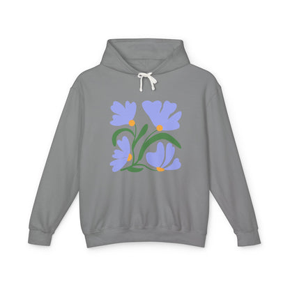 Lavender Tulip Graphic Lightweight Women's Hooded Sweatshirt