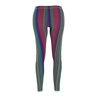 Vertical Striped Rainbow Women's Casual Leggings