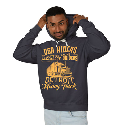 USA Riders Detroit Heavy Truck Lightweight Hooded Sweatshirt
