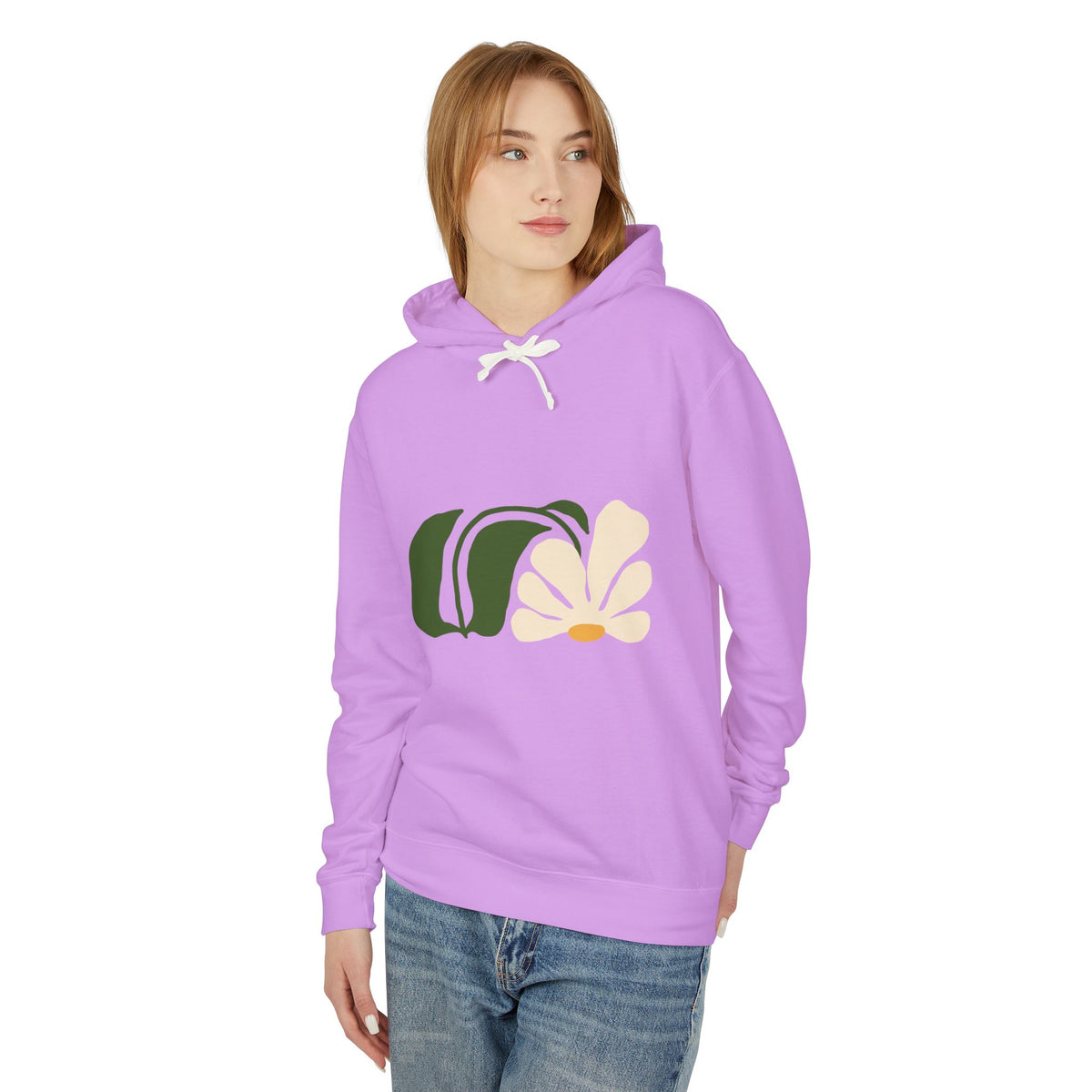 Botanical Butterfly Lightweight Women's Hooded Sweatshirt